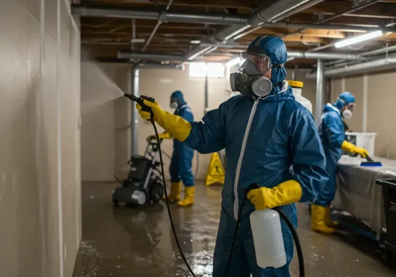 Basement Sanitization and Antimicrobial Treatment process in Gilman, IL