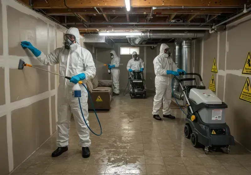 Basement Moisture Removal and Structural Drying process in Gilman, IL